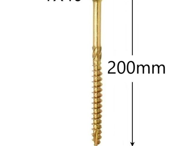 Surub Dulgherie Cap Inecat 8x200mm Torx TX40 - 50buc/cutie