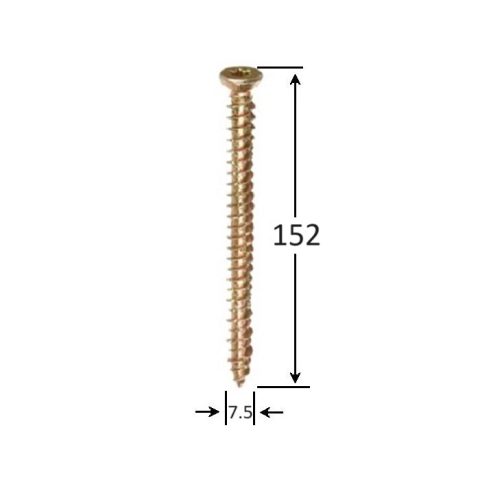 Surub Montaj Ferestre 7.5x152 Galben TX30 - 100buc/cutie
