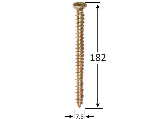 Surub Montaj Ferestre 7.5x182 Galben TX30 - 100buc/cutie