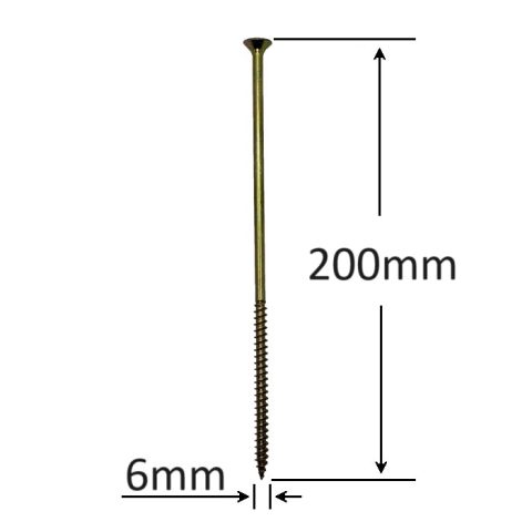 Holsurub Lemn Si PAL Cap Inecat 6x200 mm PZ3 - 100buc/cutie