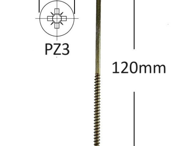 Holsurub Lemn Si PAL Cap Inecat 6x120 mm PZ3 - 200buc/cutie