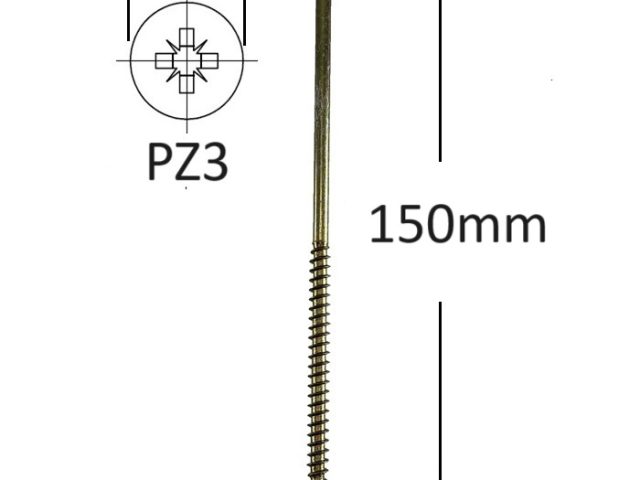 Holsurub Lemn Si PAL Cap Inecat 6x150 mm PZ3 - 100buc/cutie