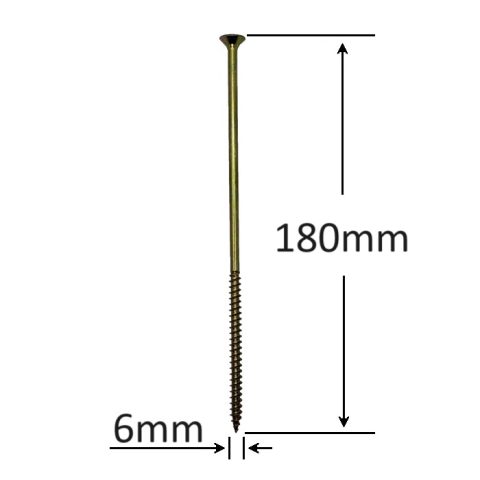 Holsurub Lemn Si PAL Cap Inecat 6x180 mm PZ3 - 100buc/cutie