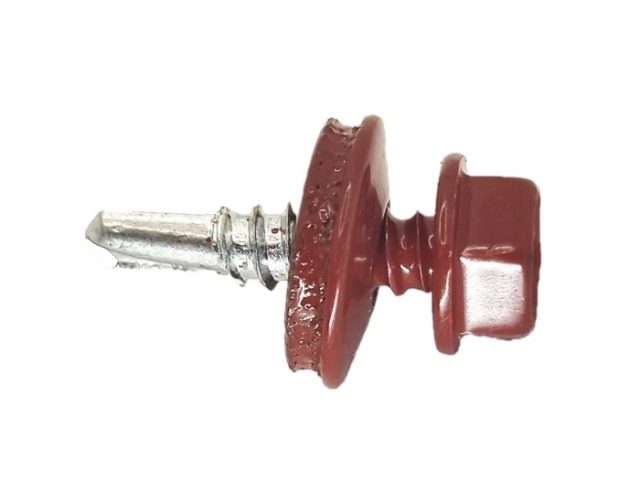 Surub Autoforant Cap Hexagonal 4.8x19mm Rosu RAL 3011 - 250 buc/cutie
