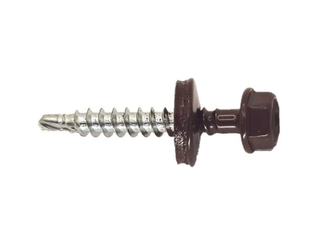 Surub Autoforant Cap Hexagonal 4.8x35mm Maro RAL 8017 - 250 buc/cutie