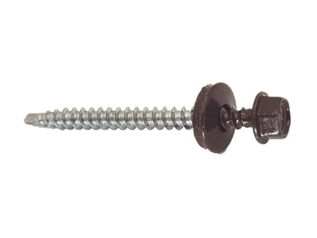 Surub Autoforant Cap Hexagonal 4.8x55mm Maro RAL 8017 - 200 buc/cutie