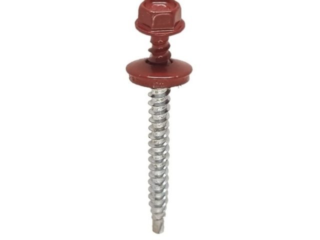 Surub Autoforant Cap Hexagonal 4.8x55mm Rosu RAL 3011 - 200 buc/cutie