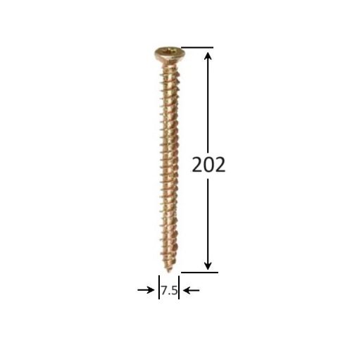 Surub Montaj Ferestre 7.5x202 Galben TX30 - 100buc/cutie