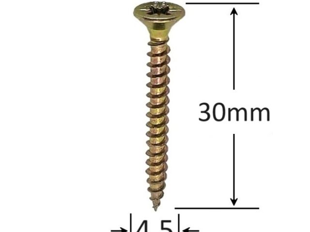 Holsurub Lemn Si PAL Cap Inecat 4.5x30 mm PZ2 - 1000buc/cutie