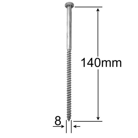 Holsurub Lemn Cap Hexagonal 8x140mm DIN 571 - 50buc/cutie