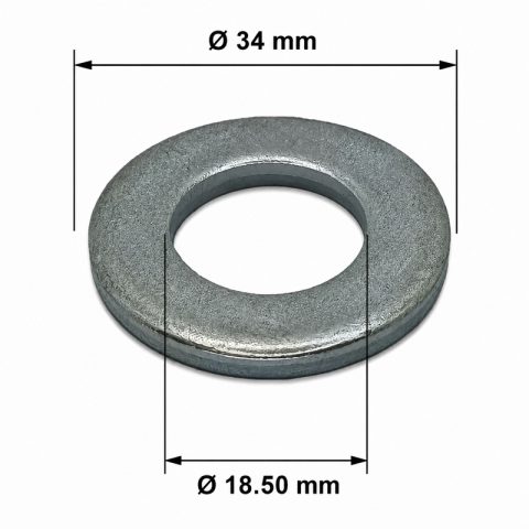 Saiba Plata M18x34x3mm DIN 125 Zincata - 100buc/cutie