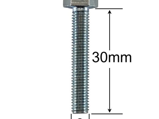 Surub Filet Metric M8x30mm Cap Hexagonal DIN 933 Gr.8.8 Zincat - 100buc/cutie