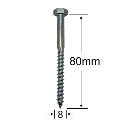 Holsurub Lemn Cap Hexagonal 8x80mm DIN 571 - 100buc/cutie