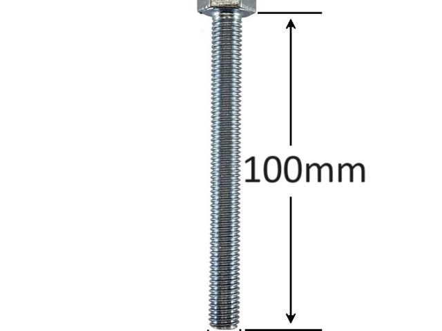 Surub Filet Metric M10x100mm Cap Hexagonal DIN 933 Gr.8.8 Zincat - 50buc/cutie