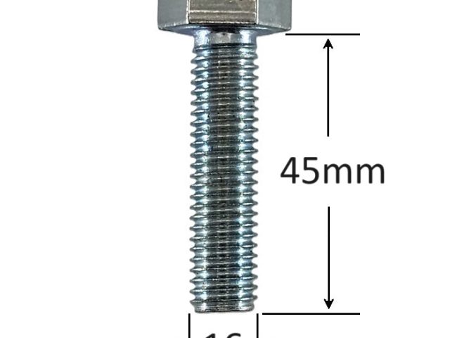 Surub Filet Metric M16x45mm Cap Hexagonal DIN 933 Gr.8.8 Zincat - 25buc/cutie
