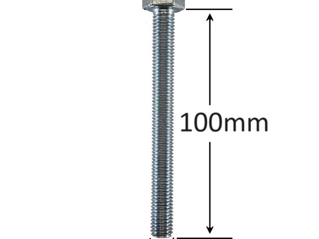 Surub Filet Metric M8x100mm Cap Hexagonal DIN 933 Gr.8.8 Zincat - 50buc/cutie
