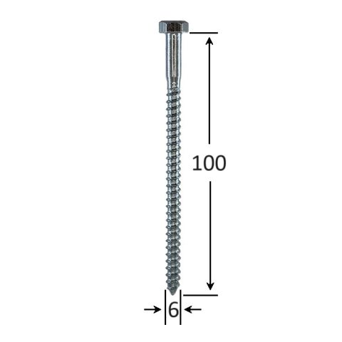 Holsurub Lemn Cap Hexagonal 6x100mm DIN 571 - 100buc/cutie