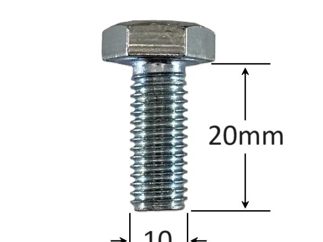 Surub Filet Metric M10x20mm Cap Hexagonal DIN 933 Gr.8.8 Zincat - 100buc/cutie