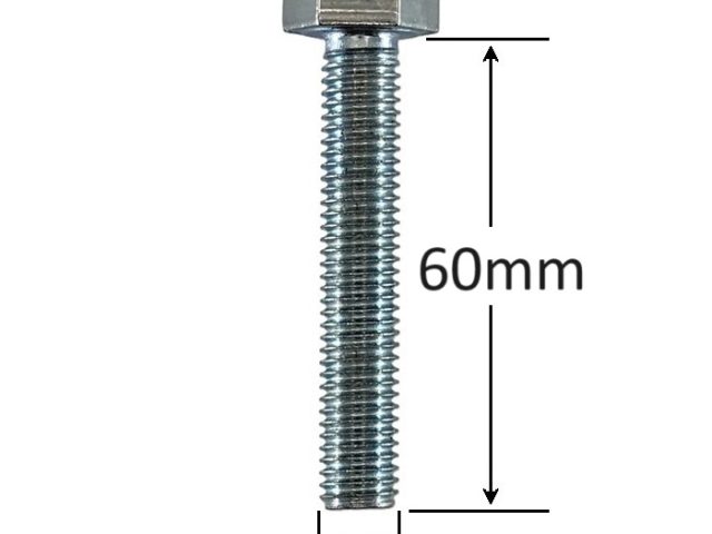 Surub Filet Metric M12x60mm Cap Hexagonal DIN 933 Gr.8.8 Zincat - 50buc/cutie