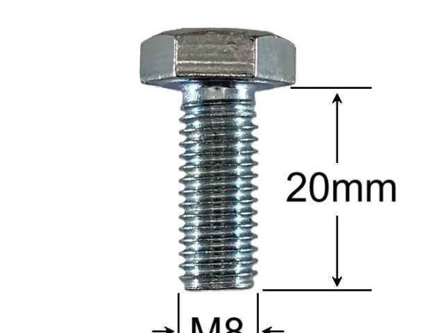Surub Filet Metric M8x20mm Cap Hexagonal DIN 933 Gr.8.8 Zincat - 100buc/cutie