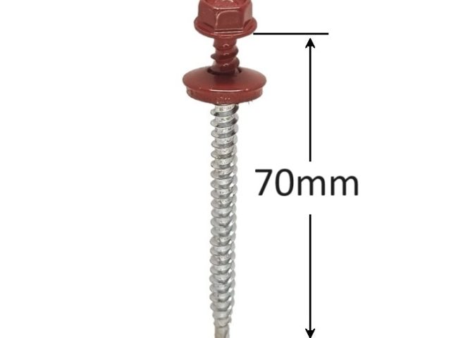 Surub Autoforant Cap Hexagonal 4.8x70mm Rosu RAL 3011- 150 buc/cutie