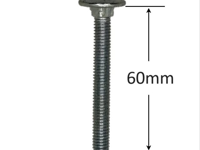 Surub Filet Metric Cap Bombat Torbant M6x60mm DIN 603 Zincat - 100buc/cutie