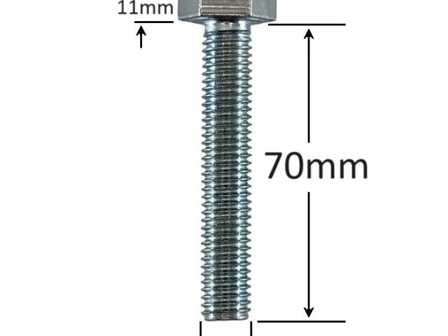 Surub Filet Metric M14x70mm Cap Hexagonal DIN 933 Gr.8.8 Zincat - 25buc/cutie