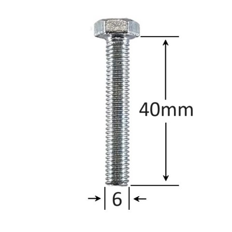 Surub Filet Metric M6x40mm Cap Hexagonal DIN 933 Gr.8.8 Zincat - 200buc/cutie