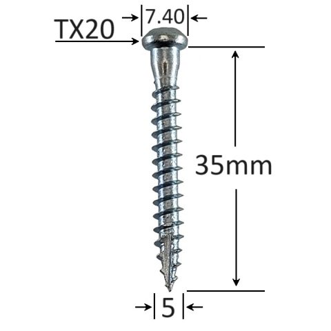 Surub Montaj Conectori 5x35mm - 500buc/cutie