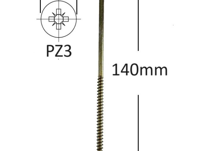 Holsurub Lemn Si PAL Cap Inecat 6x140 mm PZ3 - 100buc/cutie