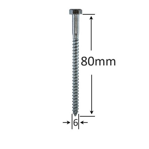Holsurub Lemn Cap Hexagonal 6x80mm DIN 571 - 100buc/cutie