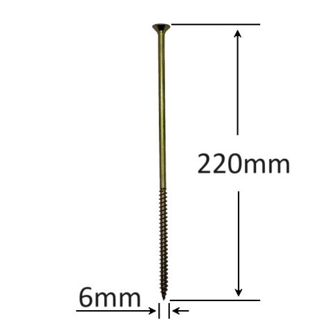 Holsurub Lemn Si PAL Cap Inecat 6x220 mm PZ3 - 100buc/cutie