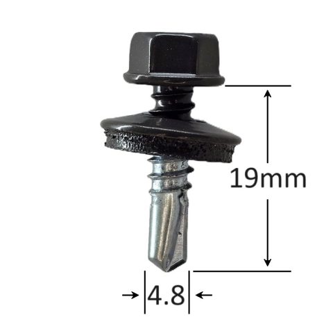 Surub Autoforant Cap Hexagonal 4.8x19mm Gri Antracit RAL 7016 - 250 buc/cutie