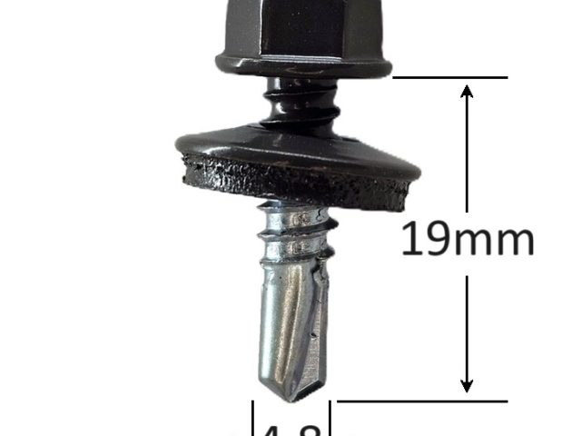Surub Autoforant Cap Hexagonal 4.8x19mm Gri Antracit RAL 7016 - 250 buc/cutie
