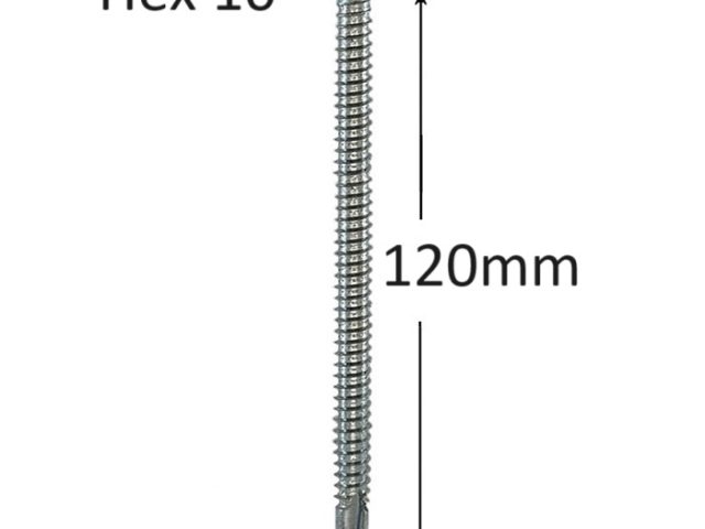 Surub Autoforant Cap Hexagonal 6.3x120mm Zincat DIN 7504K - 50buc/cutie