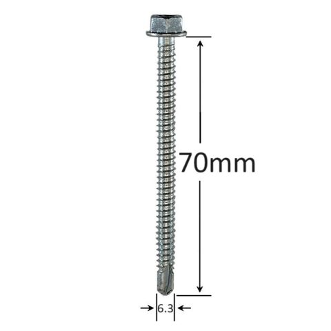 Surub Autoforant Cap Hexagonal 6.3x70mm Zincat DIN 7504K - 100buc/cutie