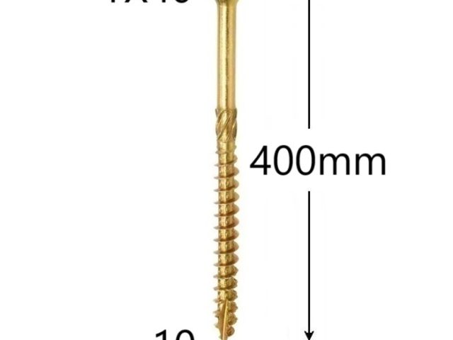 Surub Dulgherie Cap Inecat 10x400mm Torx TX40 - 50buc/cutie