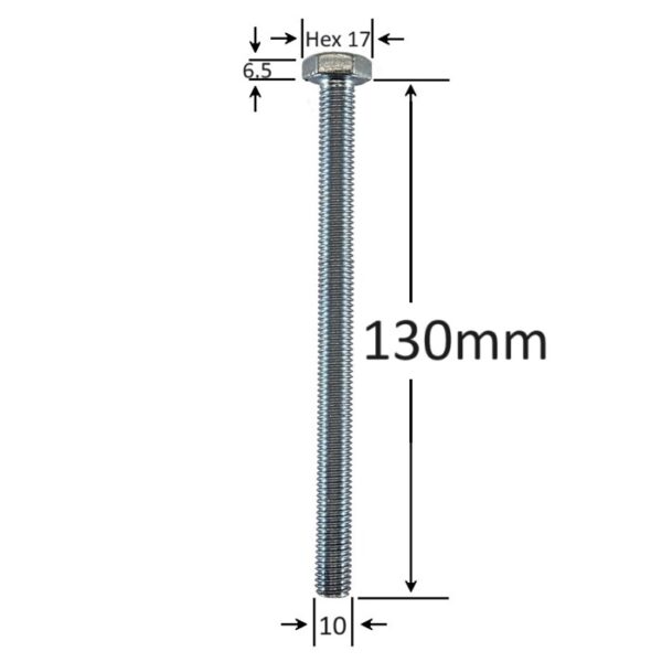 Surub Filet Metric M10x130mm Cap Hexagonal a