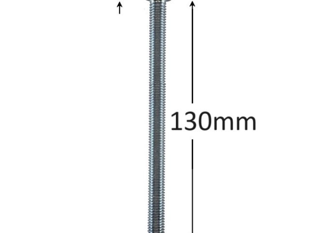Surub Filet Metric M10x130mm Cap Hexagonal DIN 933 Gr.8.8 Zincat - 25buc/cutie