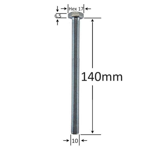 Surub Filet Metric M10x140mm Cap Hexagonal a