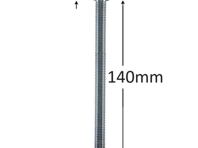 Surub Filet Metric M10x140mm Cap Hexagonal DIN 933 Gr.8.8 Zincat - 25buc/cutie