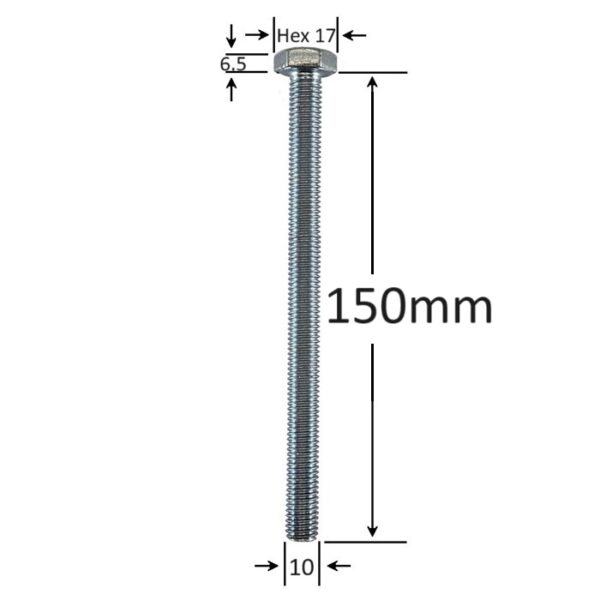 Surub Filet Metric M10x150mm Cap Hexagonal a