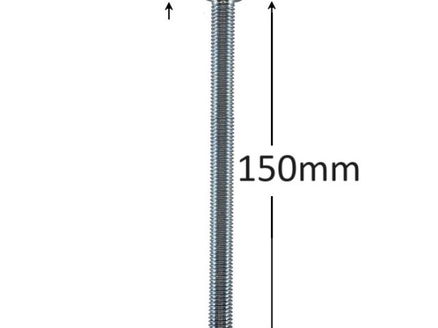Surub Filet Metric M10x150mm Cap Hexagonal DIN 933 Gr.8.8 Zincat - 25buc/cutie