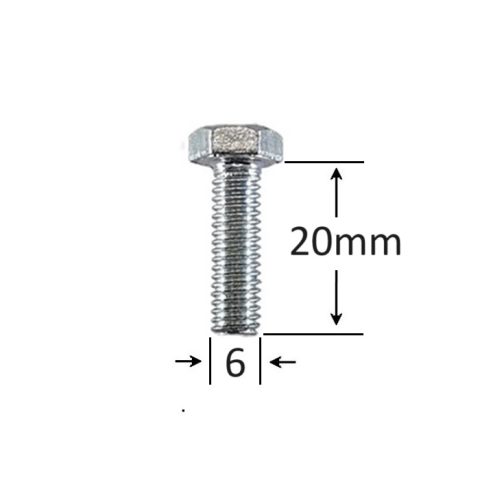 Surub Filet Metric M6x20mm Cap Hexagonal DIN 933 Gr.8.8 Zincat - 200buc/cutie