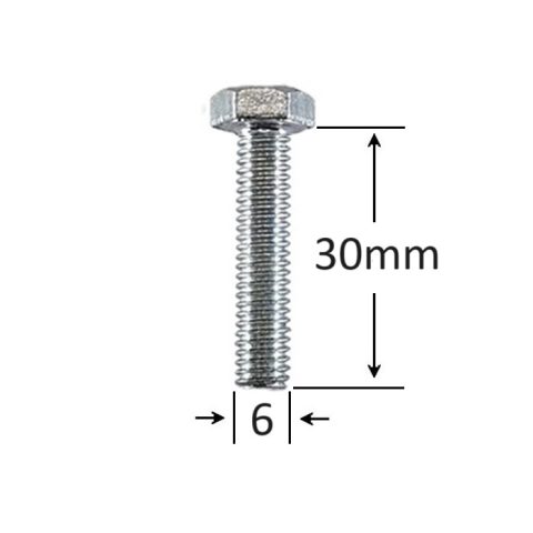 Surub Filet Metric M6x30mm Cap Hexagonal DIN 933 Gr.8.8 Zincat - 200buc/cutie