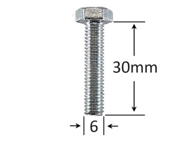 Surub Filet Metric M6x30mm Cap Hexagonal DIN 933 Gr.8.8 Zincat - 200buc/cutie