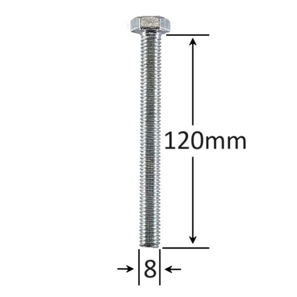 Surub Filet Metric M8x120mm Cap Hexagonal a