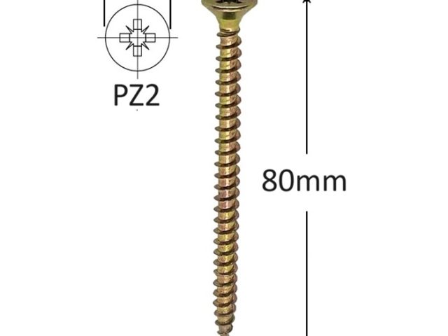 Holsurub Lemn Si PAL Cap Inecat 4.5x80 mm PZ2 - 250buc/cutie