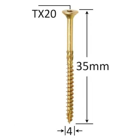 Surub Dulgherie Cap Inecat 4x35mm Torx TX20 - 500buc/cutie