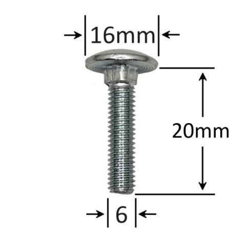 Surub Filet Metric Cap Bombat Torbant M6x20mm DIN 603 Zincat - 200buc/cutie